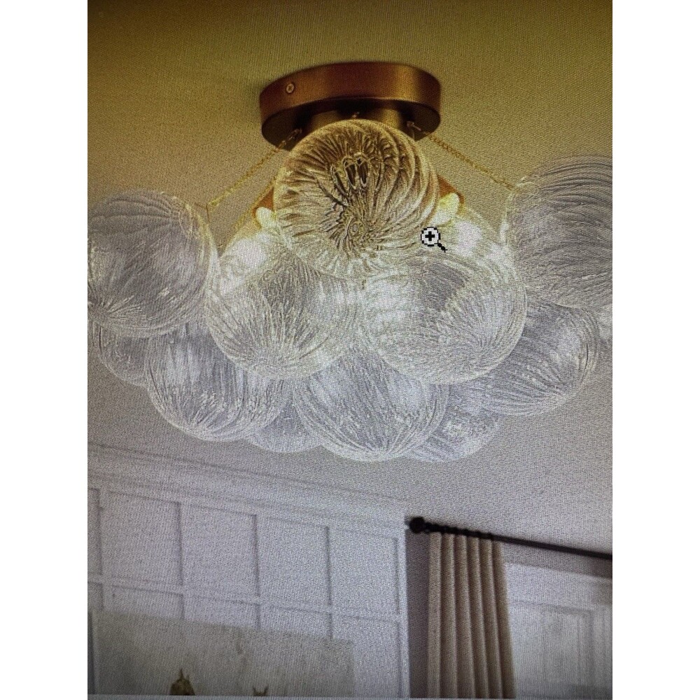 Semi Flush Chandelier Gold, Modern Light Fixtures Ceiling Mount Visual Comfort